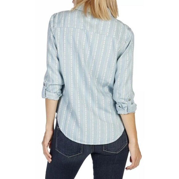 NWT Women's Paige L/S "Tenna" Chambray Button Down Shirt Sz Medium - Picture 9 of 12
